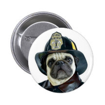 Feuerwehrmann-Mopsknopf Anstecknadelbuttons