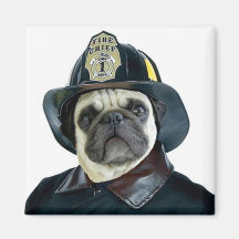 Feuerwehrmann-Mopsmagnet Kühlschrankmagnete