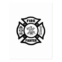 Feuerwehrmann Postkarte