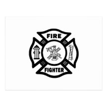 Feuerwehrmann Postkarte