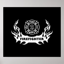 Feuerwehrmann-Tätowierung Plakat