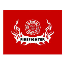 Feuerwehrmann-Tätowierung Postkarten
