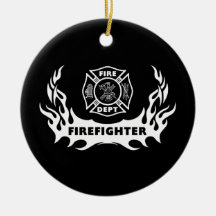 Feuerwehrmann-Tätowierung Weihnachtsornament
