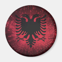 Feuerwerk; Albanien-Flagge Magnets