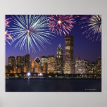 Feuerwerke über Chicago-Skylinen Plakate