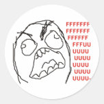FFFFFFFUUUUUU - Raserei! Runder Aufkleber