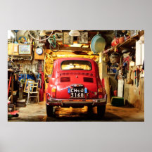 Fiat 500, cinquecento, in Italien Plakatdrucke