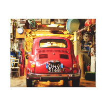 Fiat 500, Vintages cinquecento in Italien Gespannter Galeriedruck