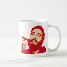 Fidel Castro mit Zigarren-Porträt-Becher Kaffeehaferl
