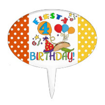Fiesta-4. Geburtstags-Kuchen-Deckel Torten Aufsatz
