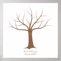 Fingerabdruck-Baum-HochzeitGuestbook Plakatdrucke