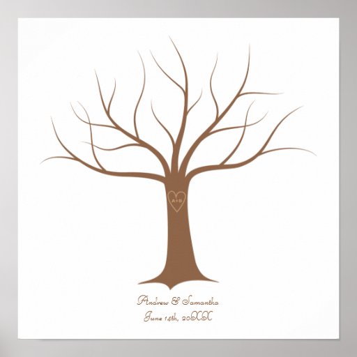 Fingerabdruck-Baum-HochzeitGuestbook Plakatdrucke