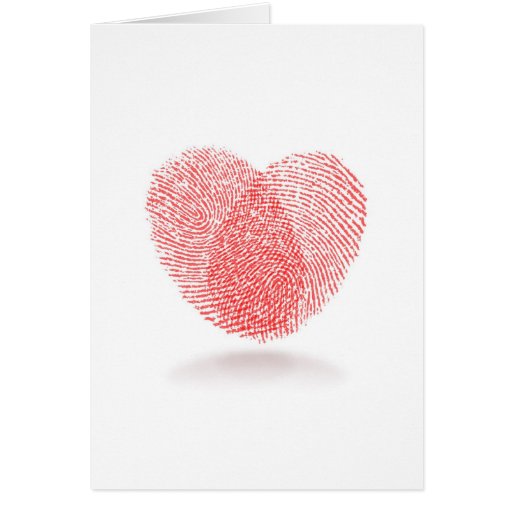 FingerabdruckHerzLiebeKarte Zazzle