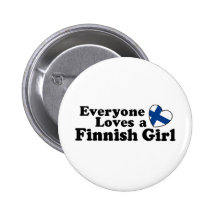 Finnisches Mädchen Button