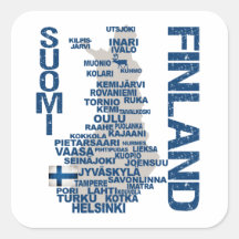 FINNLAND-KARTEN-Aufkleber