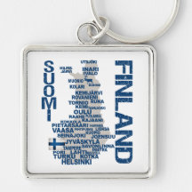 FINNLAND-KARTEN-Schlüsselkette Schlüsselanhänger