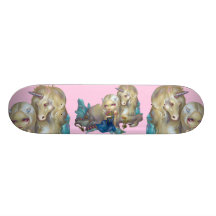 Fiona und das Einhorn SKATEBOARD-Fantasiepferd Personalisiertes Skateboard