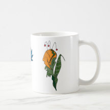 fiorearancio, fiore blau tee tassen