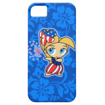 Firecraker Hula Mädchen patriotischer iPhone 5 Fal iPhone 5 Etui
