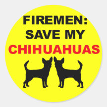 Fireman Save My Chihuahuas Stickers