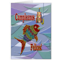 Fisch-Geburtstag spanisch/Mexikaner/Latino Karten