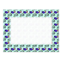 Fisch-Muster. Blaue Fisch-Geist-Fische Postkarte