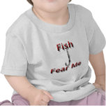 Fische befürchten mich rot t-shirt
