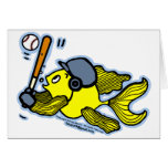 Fische, die Baseball - niedlichen lustigen Cartoon Grußkarten