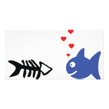 Fische in der Liebeikone Individuelle Photo Karten