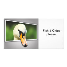 Fische u. Chips gefallen Foto Karten Vorlage