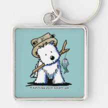 Fischen Westie Keychain II Schlüsselband