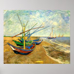 Fischerboote Van Gogh auf Strand bei Saintes Marie Posterdrucke
