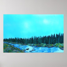 Fischerei in Yellowstone Nationalpark Plakate