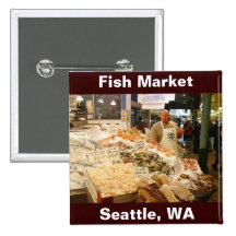 Fischmarkt Seattle WA Anstecknadelbuttons