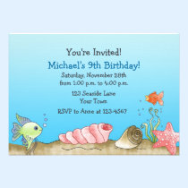 Fish in the Sea Birthday Invitation einladungen