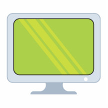 Flachbildschirm-PC-Monitorvektorentwurf Photofiguren