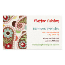 Flacheres Paisley - Rosa - Visitenkarte
