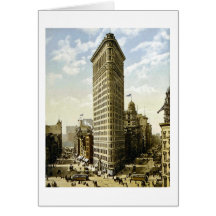 Flaches Eisen-Gebäude New York City, NY 1903 Vinta Grußkarte