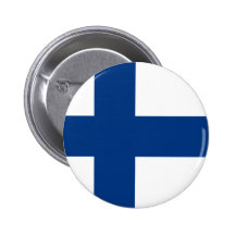 Flagge blauen Kreuzes Finnlands auf weißem Abzeich Anstecknadelbuttons
