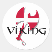 Flagge Dänische-Vikings Dänemark Axt Aufkleber
