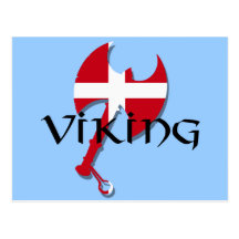 Flagge Dänische-Vikings Dänemark Axt Postkarte