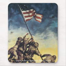 Flagge, die über Iwojima anhebt Mousepad