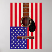 Flagge-Gitarre Plakat
