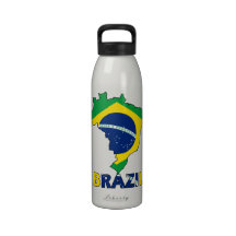 Flagge in der Karte von Brasilien Wasserflasche