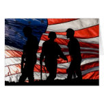 Flagge mit Soldat-Silhouette-Karte