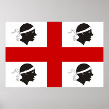 Flagge Sardiniens, Italien Posterdruck