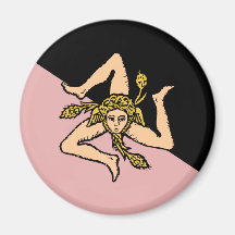 Flagge Siziliens (Rosa und Schwarzes), Italien Kühlschrankmagnet