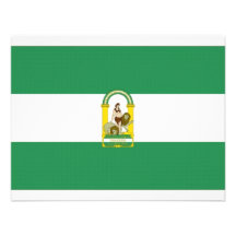 Flagge Spaniens Andalusien Personalisierte Einladungskarten