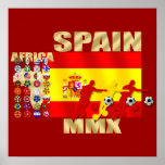 Flagge Spaniens große Fußball Afrikas MMX futbol G Plakatdruck