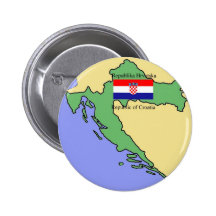 Flagge und Karte von Kroatien Anstecknadelbutton